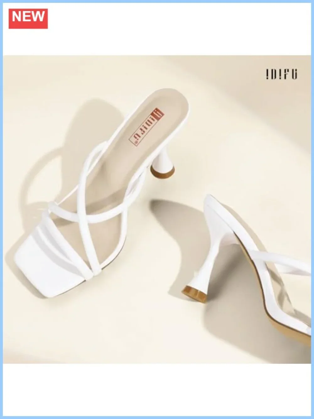 Women's Strappy Kitten Heel Sandals Square Open Toe Slip-On Wedge